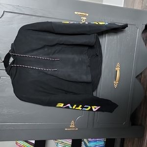 Ombre Zyia Active Black Crop Hoodie